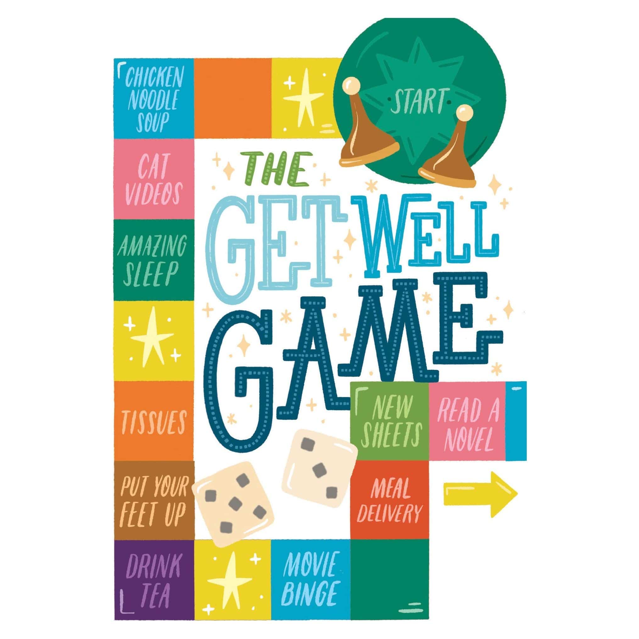 Pictura Get Well Game Get Well Card from Everyday Cards collection, featuring colorful illustrations and cheerful message for recovery.
